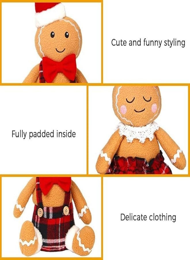 BWFY 2PC Gingerbread Man Christmas Decorations Indoor for Christmas Ornament Home Decor Gingerbread Doll for Gift Door Window Table Tree Holiday Xmas Season Decor - Image 4